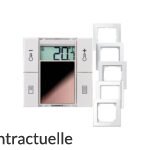 Thermokon 731836 Thermostat d'Ambiance SR06 LCD 2T+Blind temp blanc pur brillant